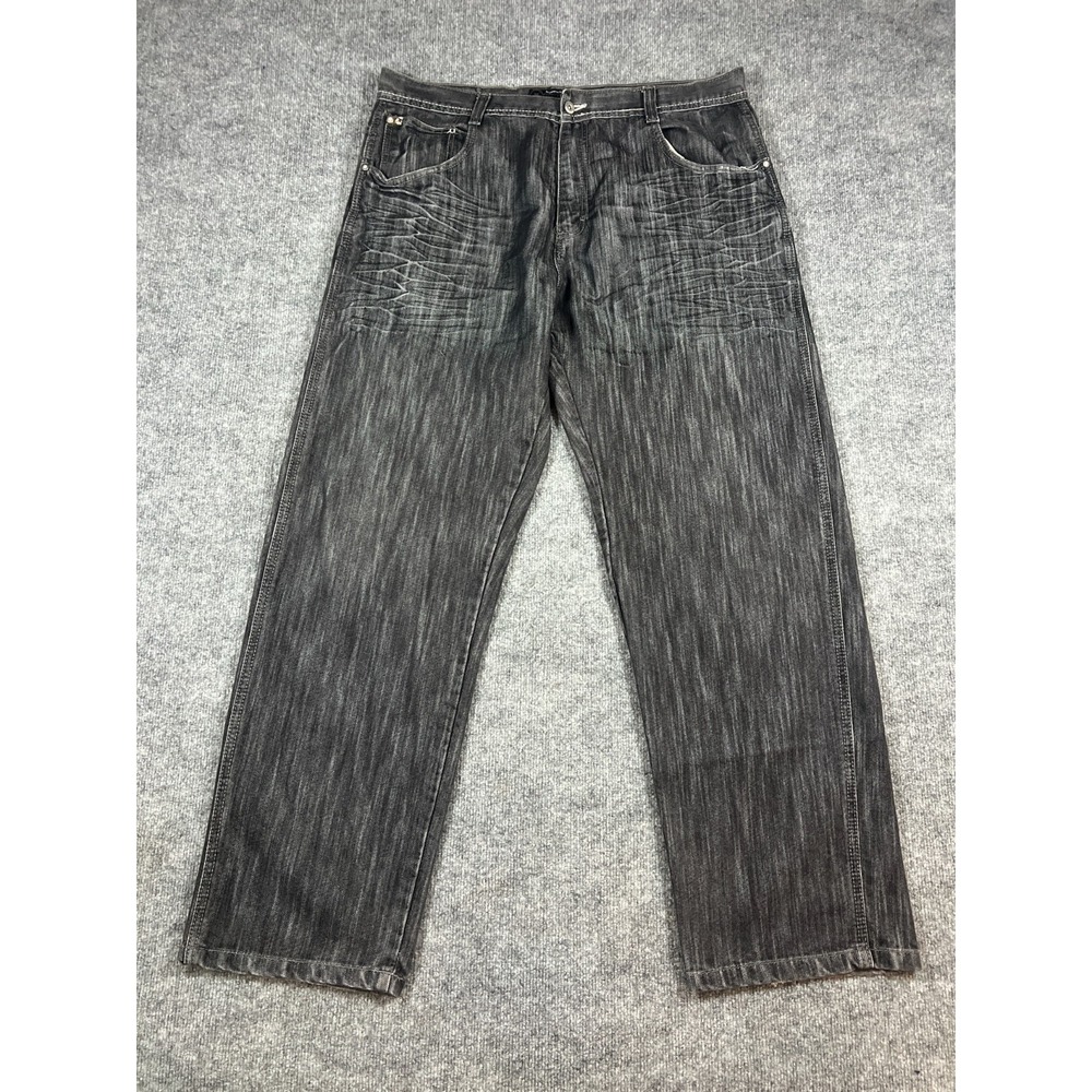 Southpole Baggy Jeans Mens 42 Gray Denim Cotton Medium Wash High Rise Y2k Skater